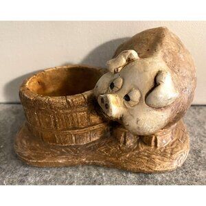 Pig and Barrel Figurine 5 inches by 3 inches #1844